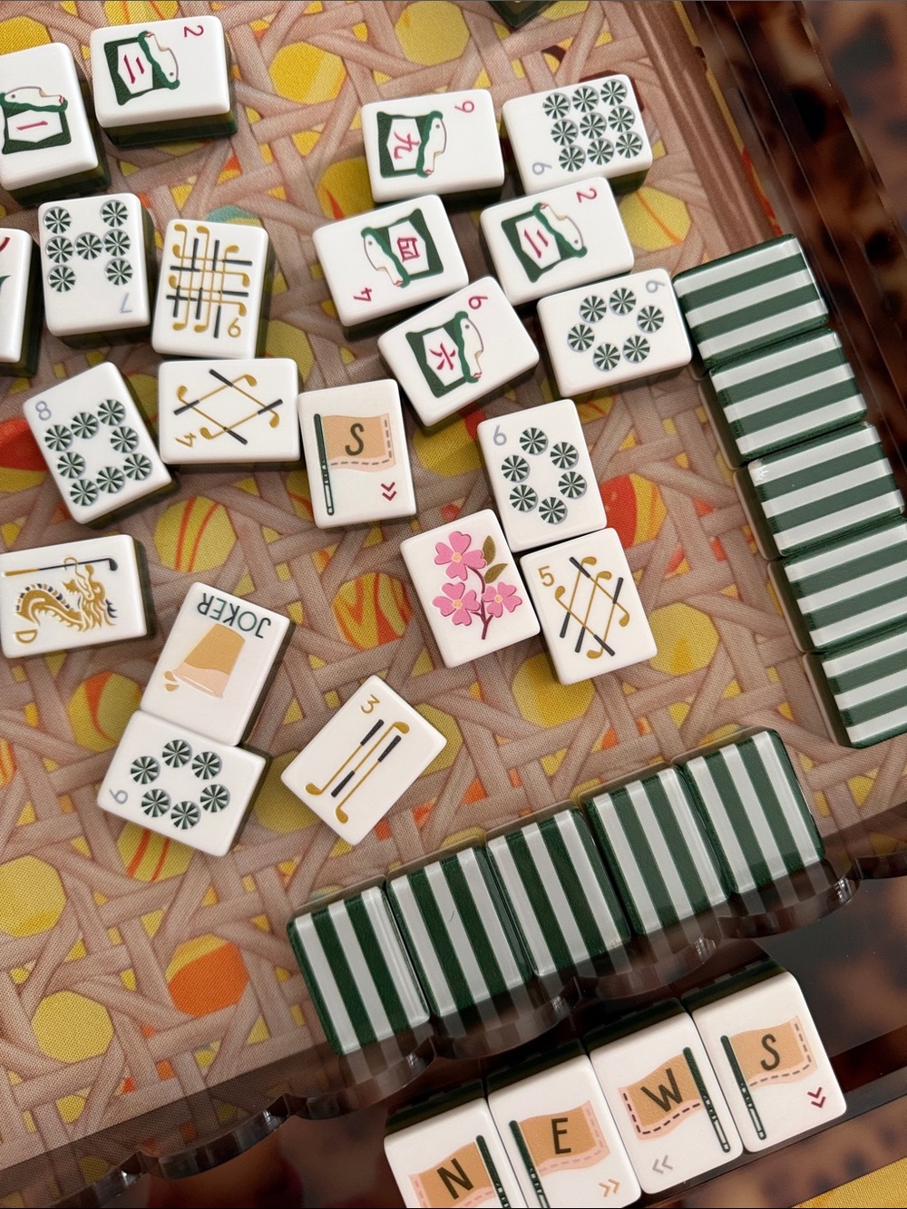 Green & White Mahjong Tiles in Golf Theme ⛳️❤️⛳️